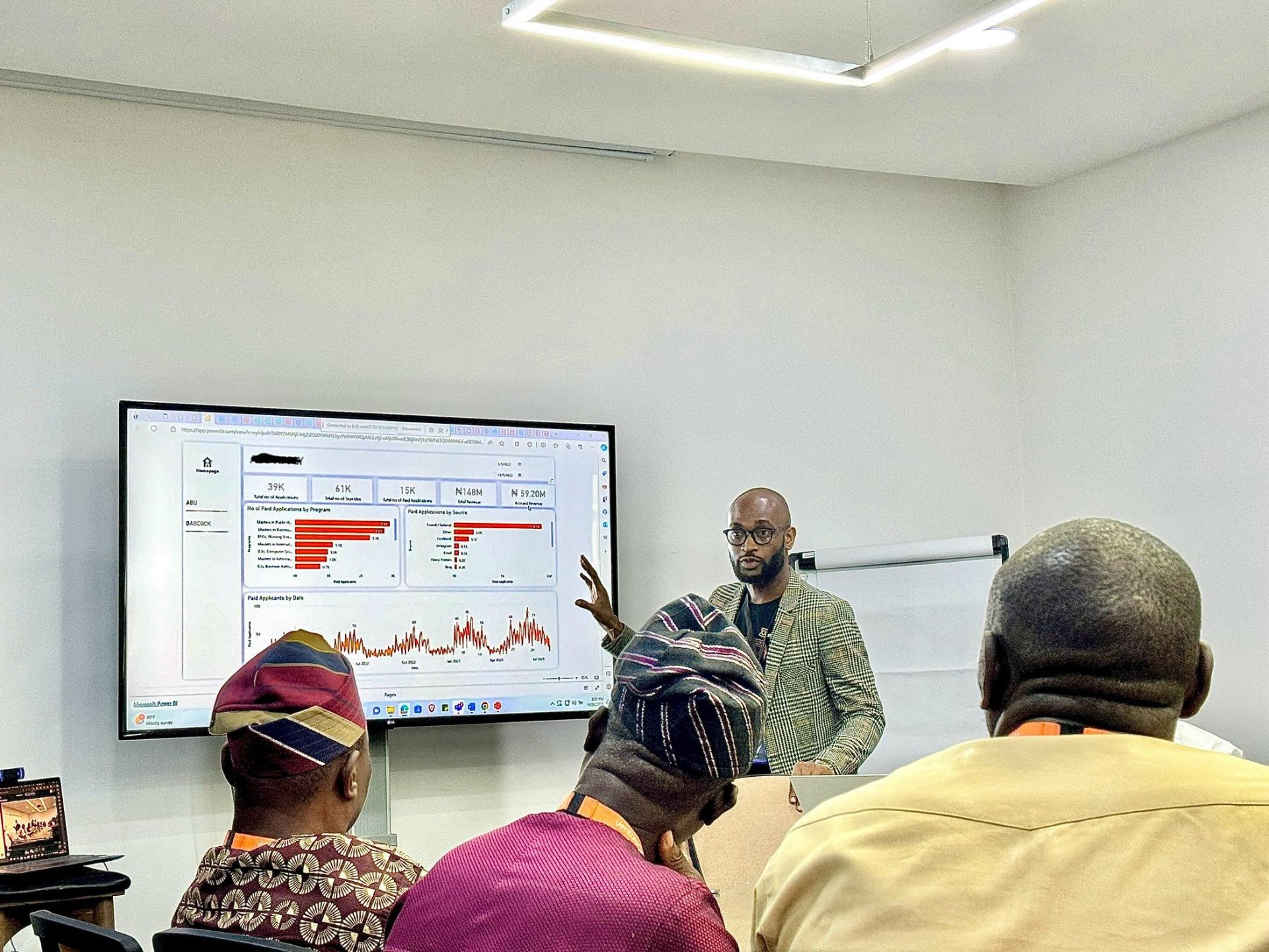 Dami presenting a live Power BI dashboard